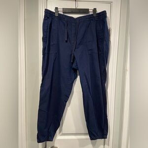 Gap Size XL Navy Blue Cotton Elastic Waist  Drawstring Pull On Jogger Pants